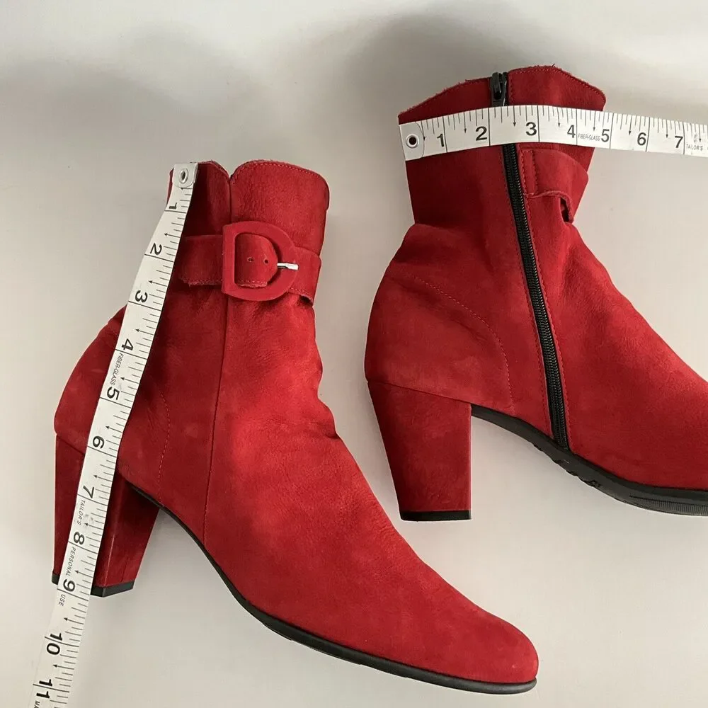 Arche LN  Suede Ankle Comfort Boots Red 42